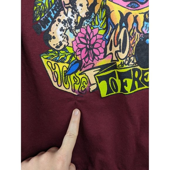 Red Crew Neck Sweater with Vibrant Graphic Design - Picture 3 of 6